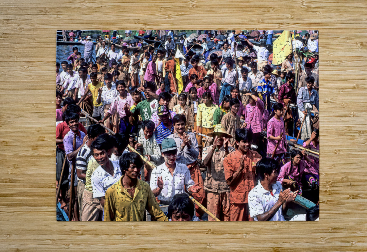 People gather on boats during the Inle Lake Festival in Myanmar Marco Brivio Puzzle printing