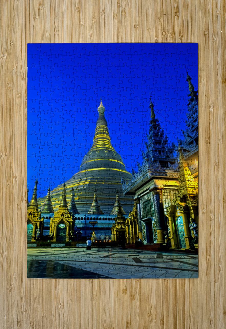Popular Schwedagon Paya at night in Yangon Myanmar Marco Brivio Puzzle printing