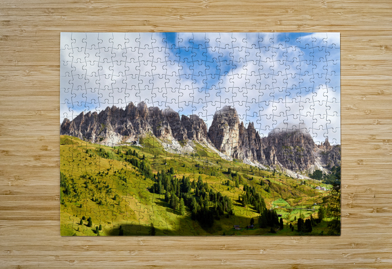 Hiking in puez odle natural park in val gardena italy Marco Brivio Puzzle printing