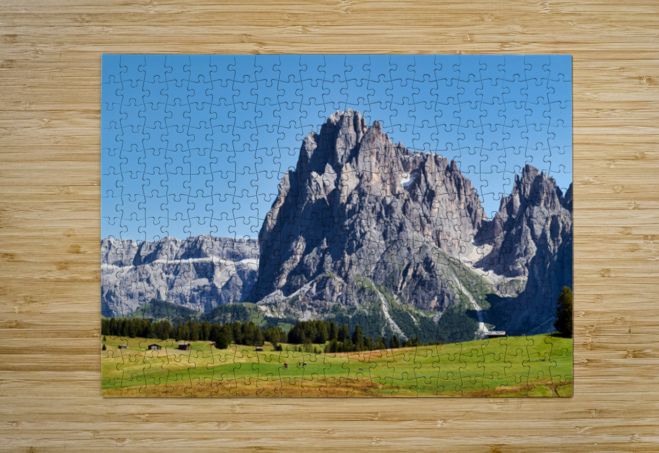 Sassolungo mountain peak view at Seiser Alm in Italy Marco Brivio Puzzle printing