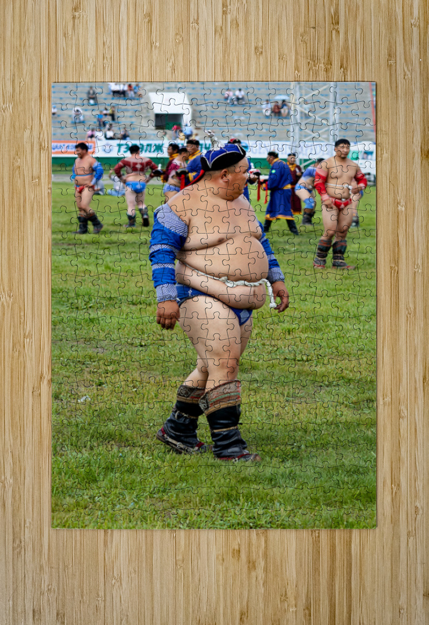 Wrestling at Naadam festival in Ulaanbaatar Mongolia Marco Brivio Puzzle printing