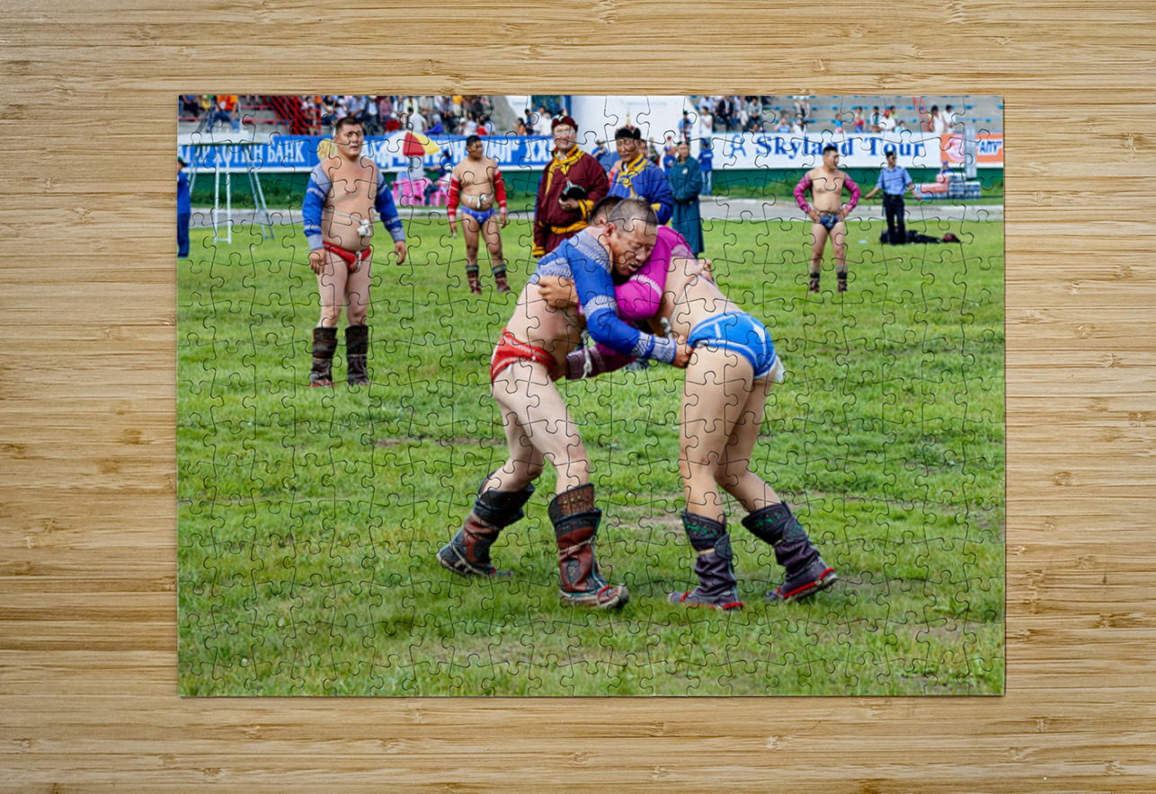 Wrestling matches at Naadam festival in Ulaanbaatar Mongolia Marco Brivio Puzzle printing
