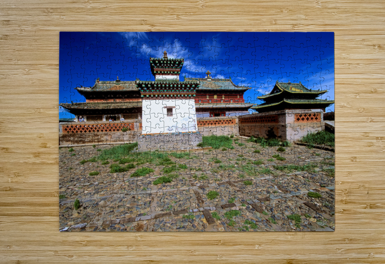 Erdene Zuu Monastery stands in Mongolia under a blue sky Marco Brivio Puzzle printing