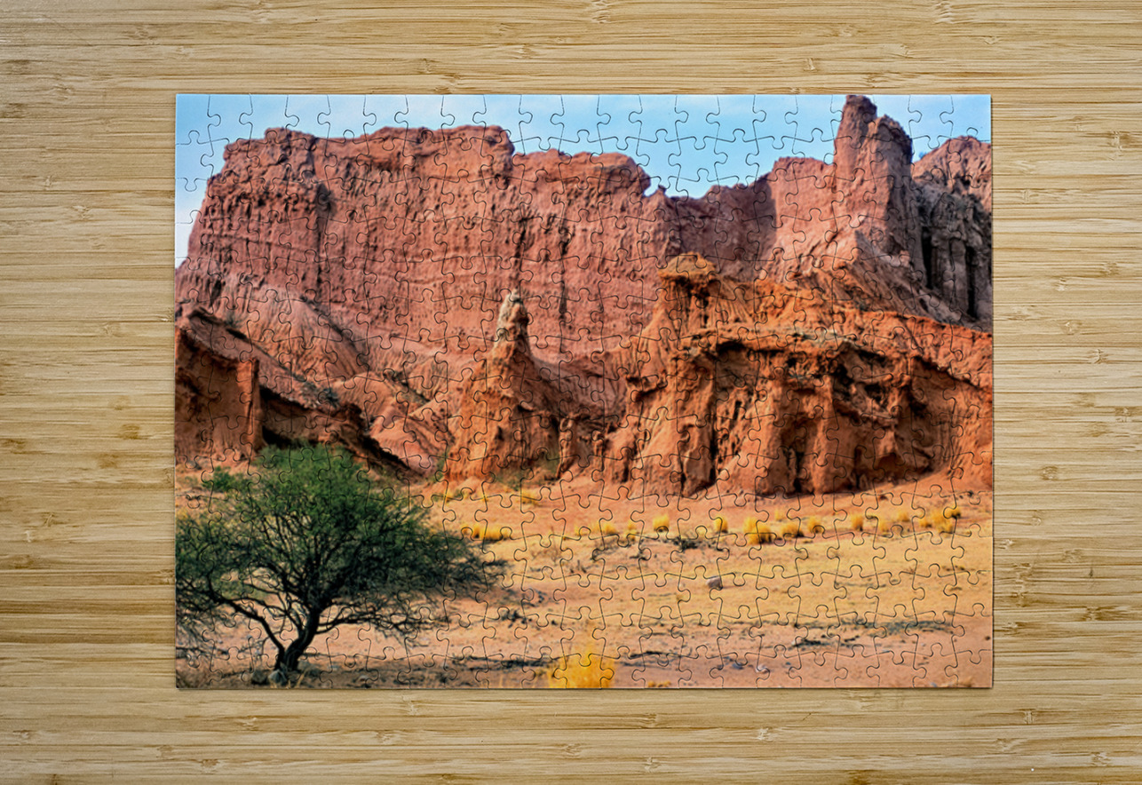 Eroded red rock formations in Quebrada de las Conchas near Cafay Marco Brivio Puzzle printing