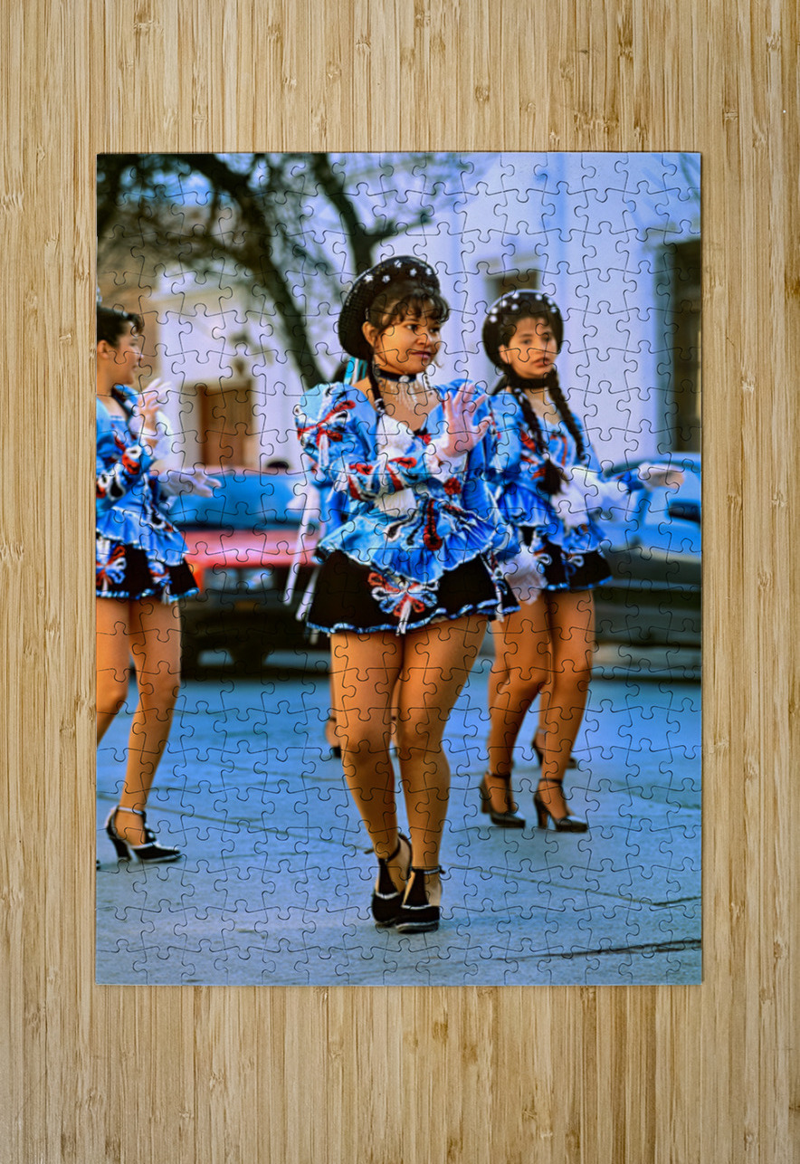 Dancers in blue costumes perform during cultural festival in Arg Marco Brivio Puzzle printing