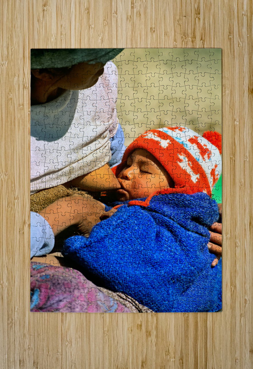 Indigenous mother nourishes child in the Andes of Argentina Marco Brivio Puzzle printing