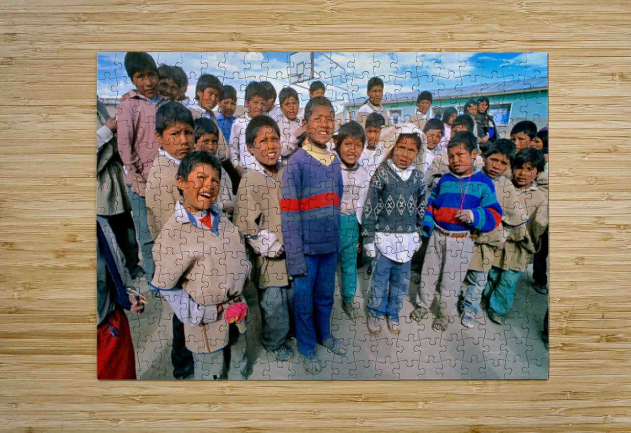 Diverse group of children posing outdoors with varied expression Marco Brivio Puzzle printing