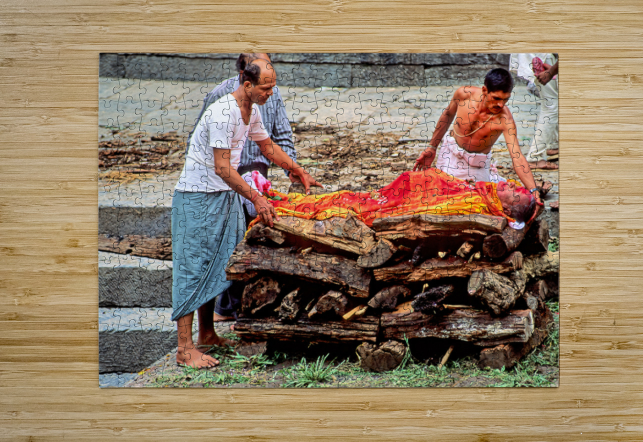 Cremation ceremony in Pashupatinath Kathmandu Nepal Marco Brivio Puzzle printing