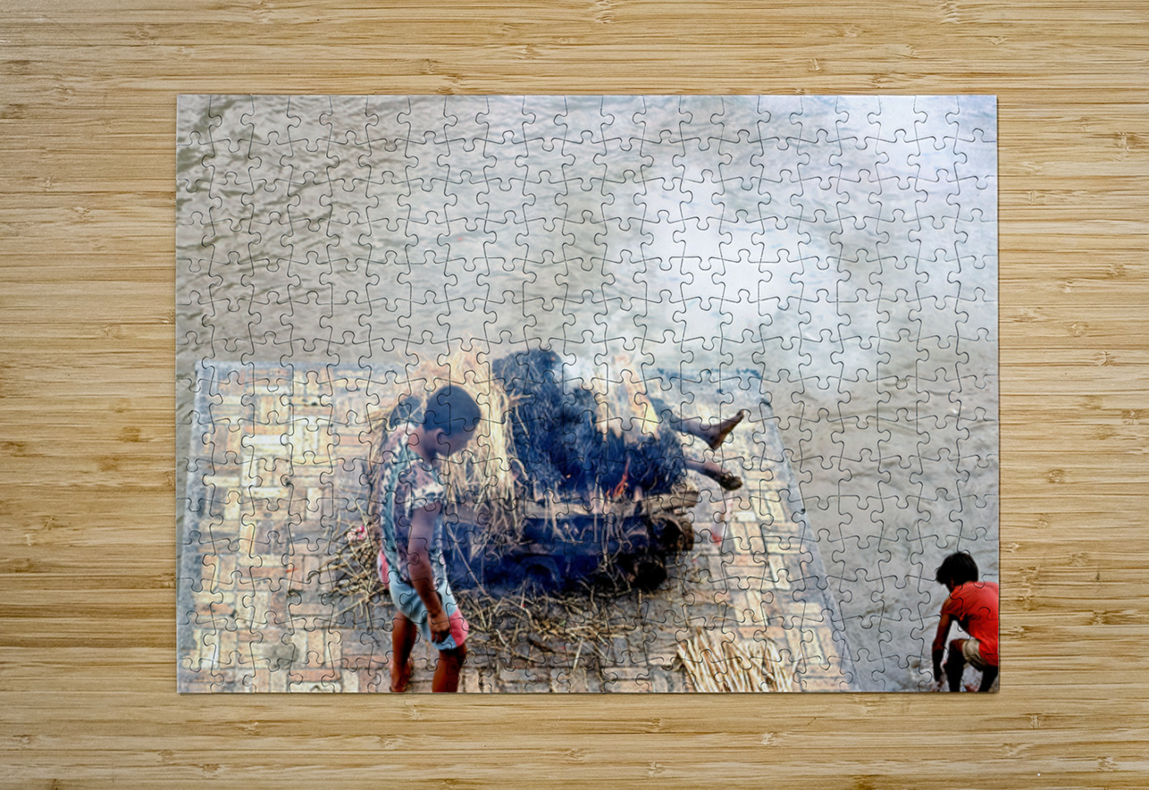 Cremation ceremony in Pashupatinath Kathmandu Nepal Marco Brivio Puzzle printing