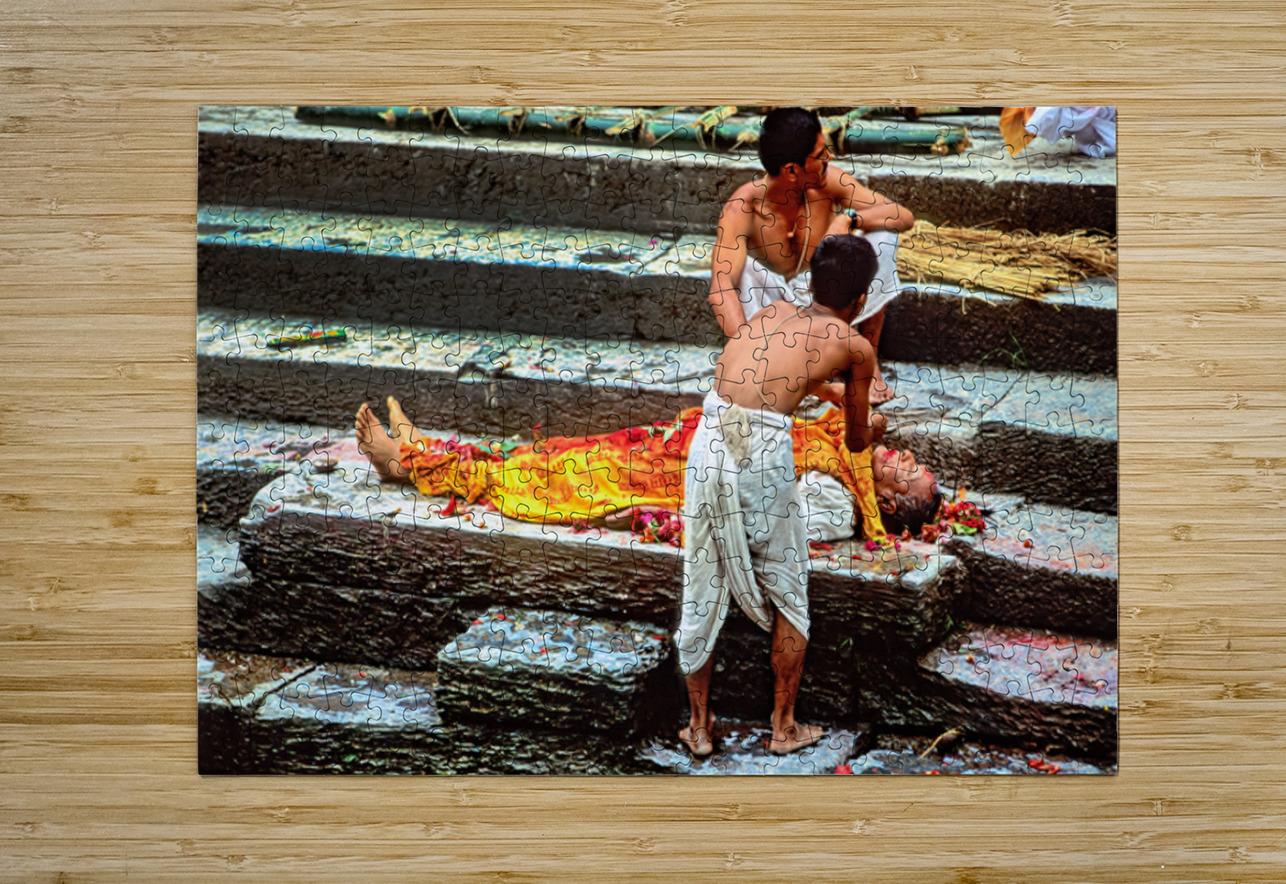 Cremation ceremony in Pashupatinath Kathmandu Nepal Marco Brivio Puzzle printing