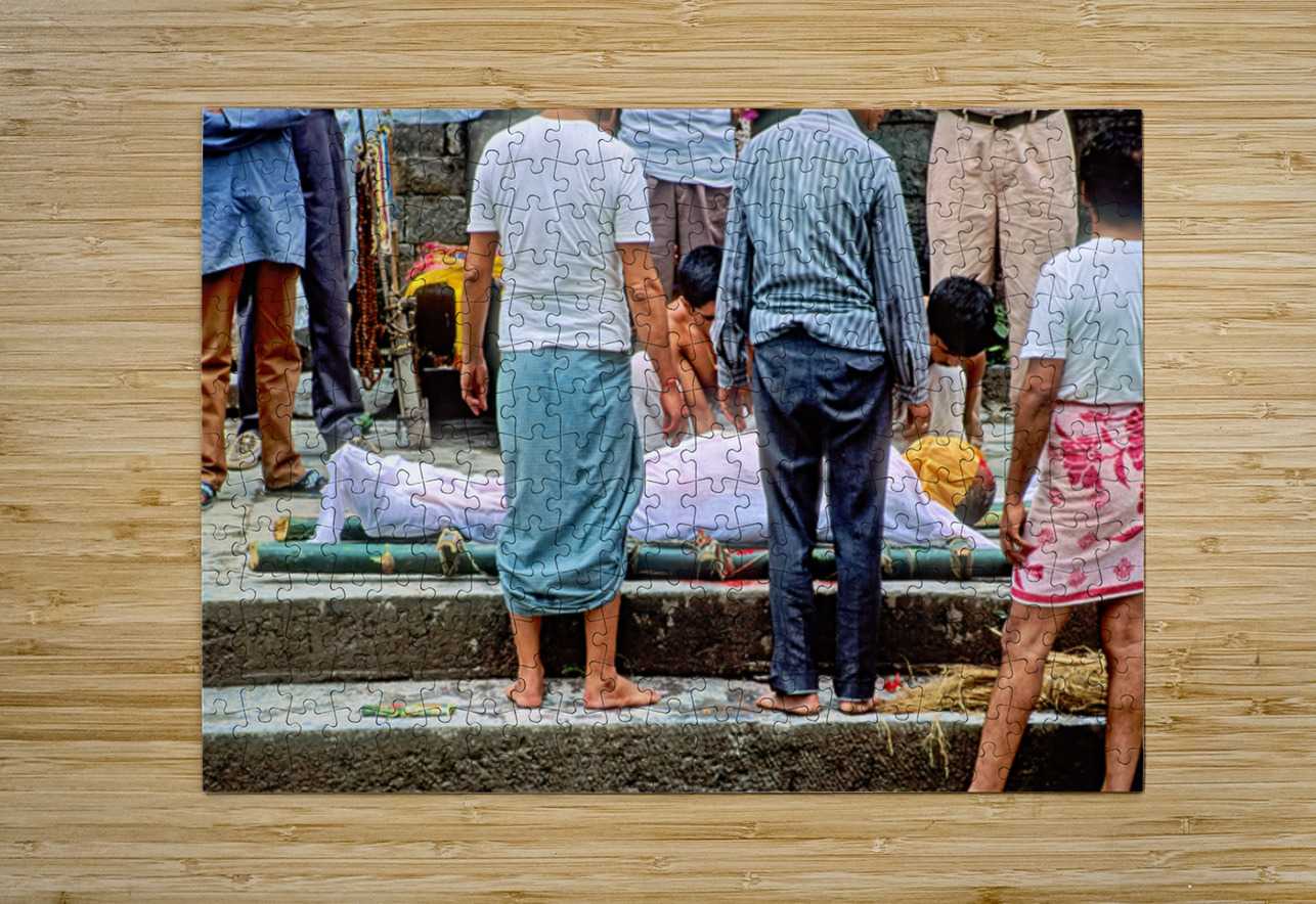 Cremation ceremony at Pashupatinath Temple in Kathmandu Nepal Marco Brivio Puzzle printing