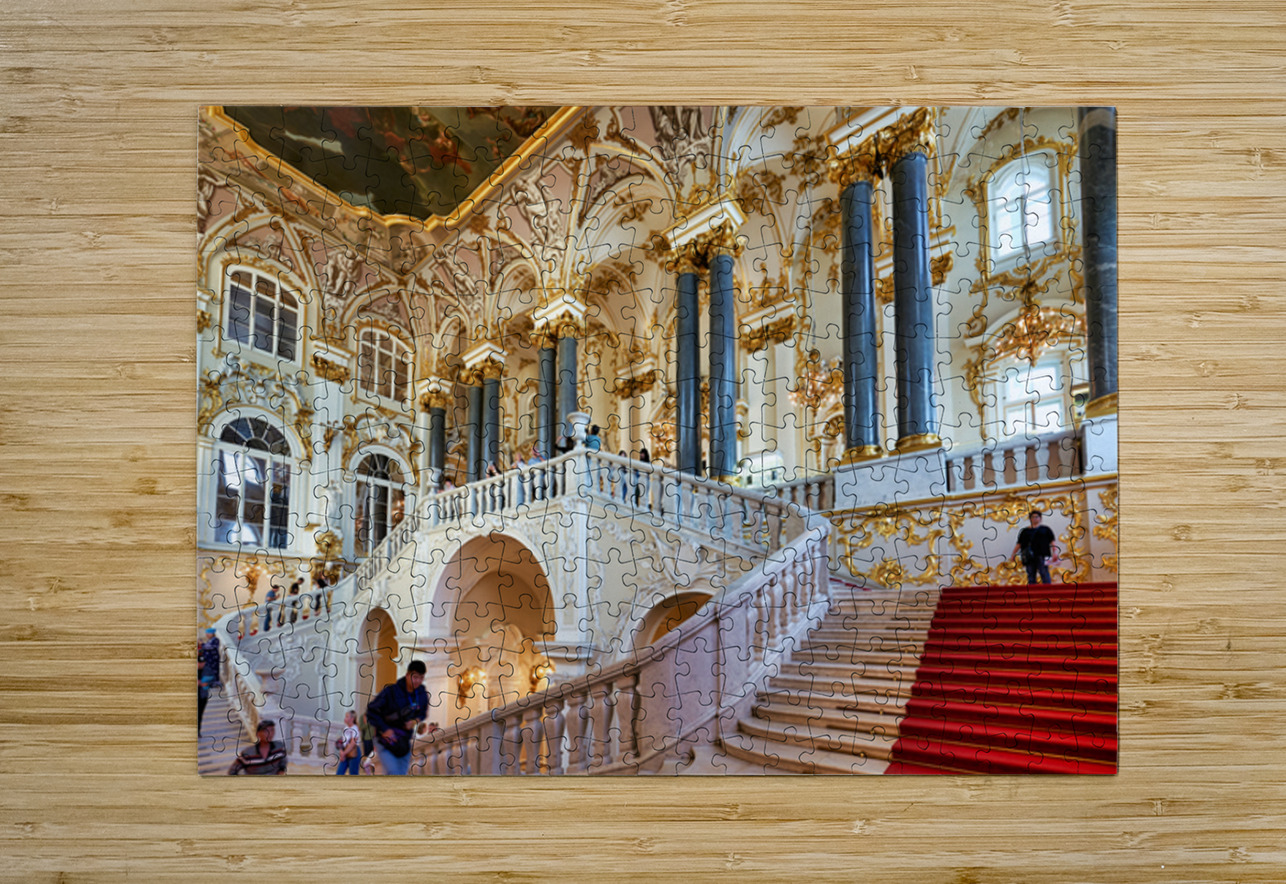 Jordan staircase in winter palace at hermitage museum Marco Brivio Puzzle printing