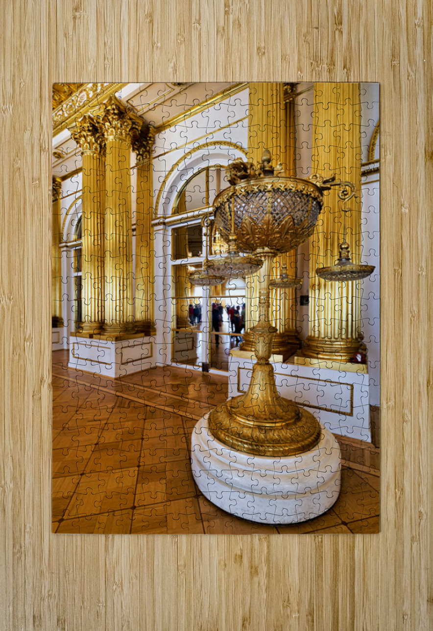 Golden candelabrum in the Winter Palace Hermitage Museum Marco Brivio Puzzle printing