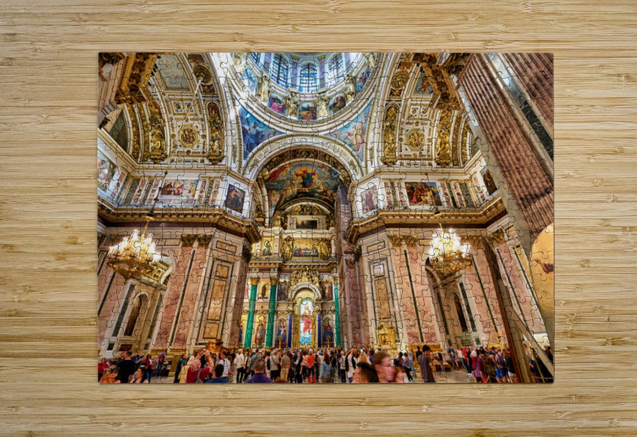 Visitors explore St. Isaacs Cathedral in St. Petersburg Marco Brivio Puzzle printing