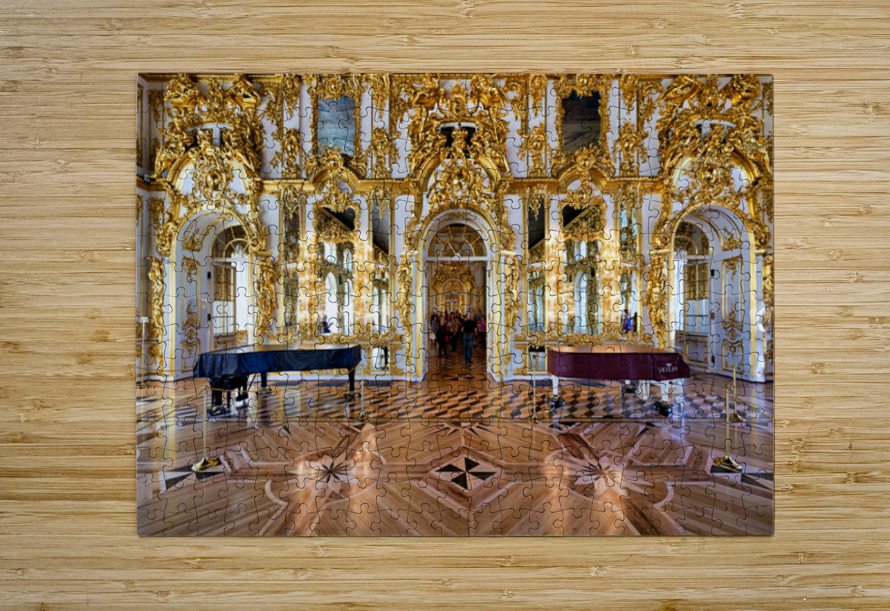 People walk through Catherine Palace in Pushkin St Marco Brivio Puzzle printing