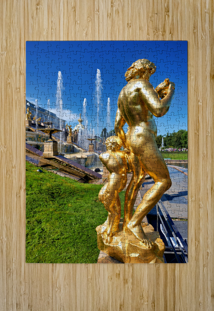 Golden statues at Peterhof Palace in Saint Petersburg Marco Brivio Puzzle printing