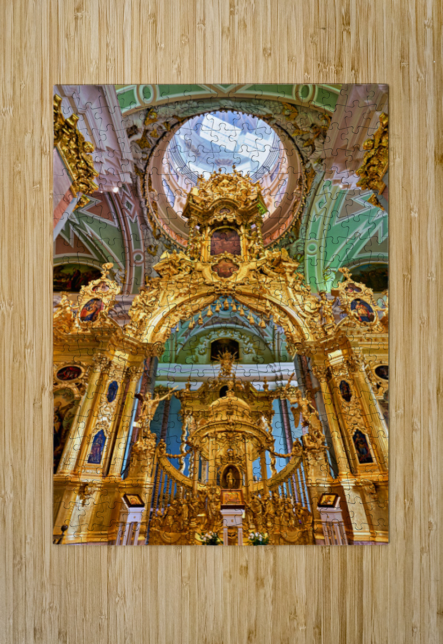Golden altar inside Peter and Paul Cathedral in St. Petersburg Marco Brivio Puzzle printing