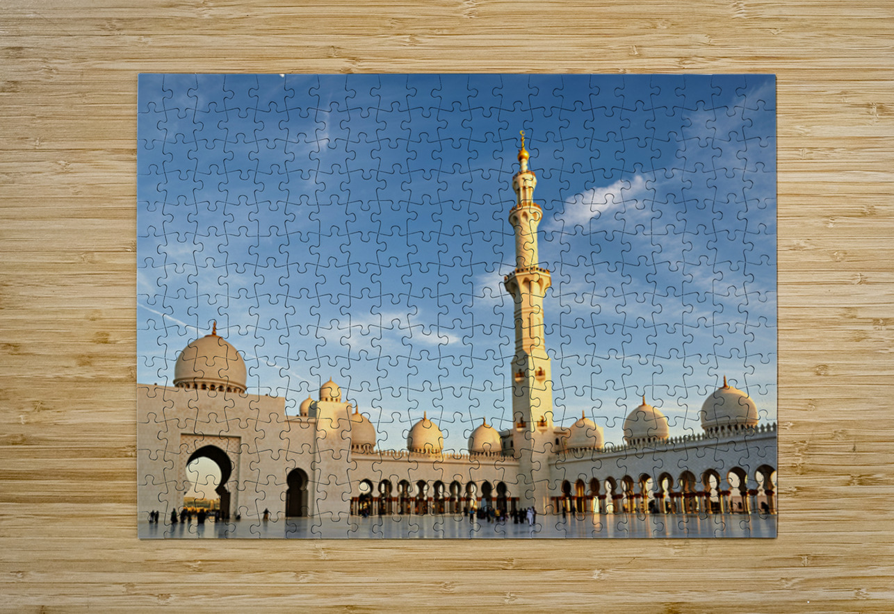 Visit the Sheikh Zayed Grand Mosque at sunset in Abu Dhabi Marco Brivio Puzzle printing