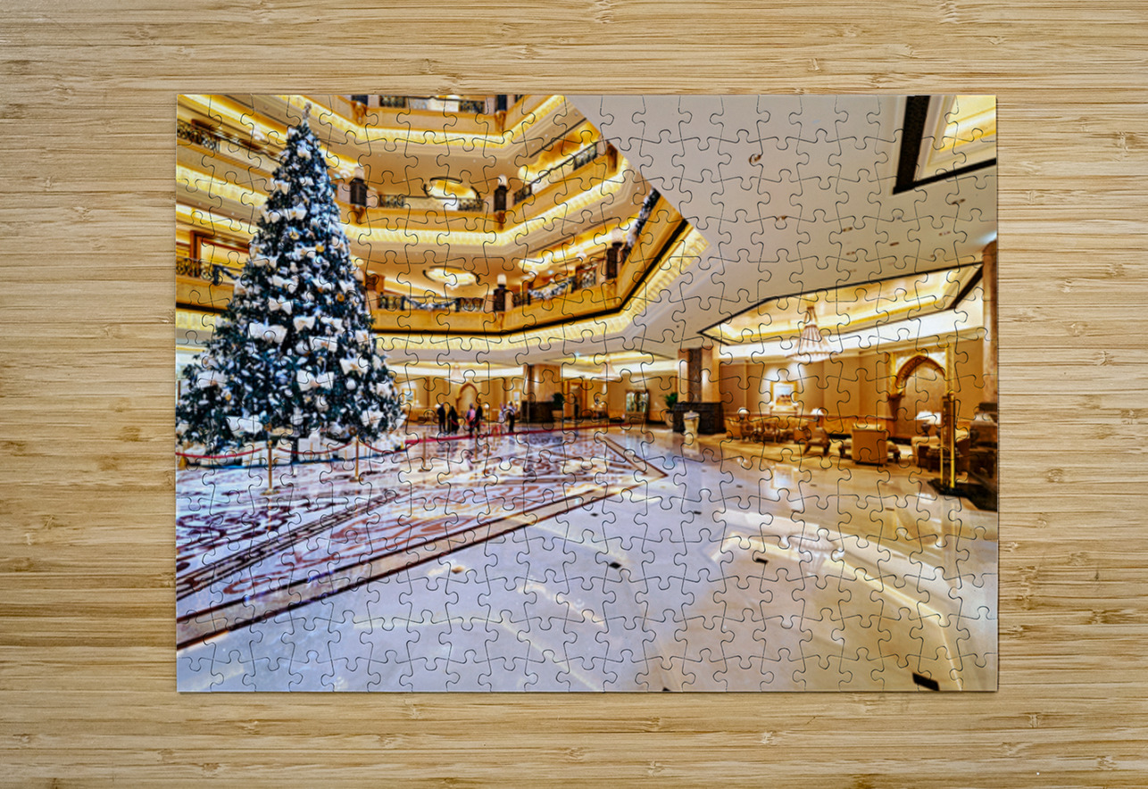 Christmas tree in Abu Dhabi Emirates Palace Hotel lobby Marco Brivio Puzzle printing