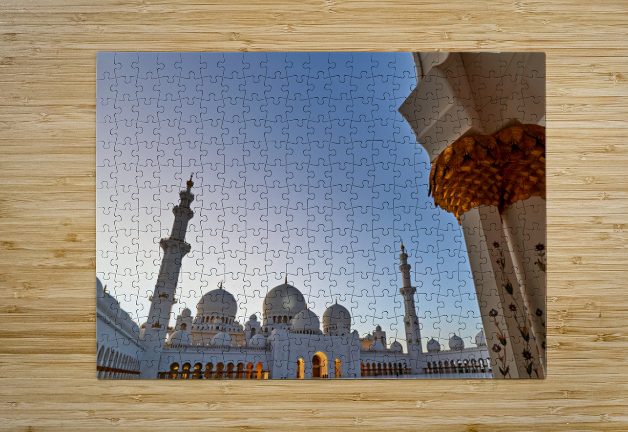 Visitors explore Sheikh Zayed Grand Mosque in Abu Dhabi Marco Brivio Puzzle printing
