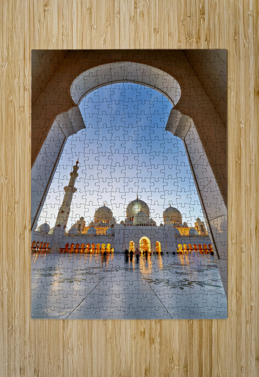 Visit to Sheikh Zayed Grand Mosque during evening light Marco Brivio Puzzle printing