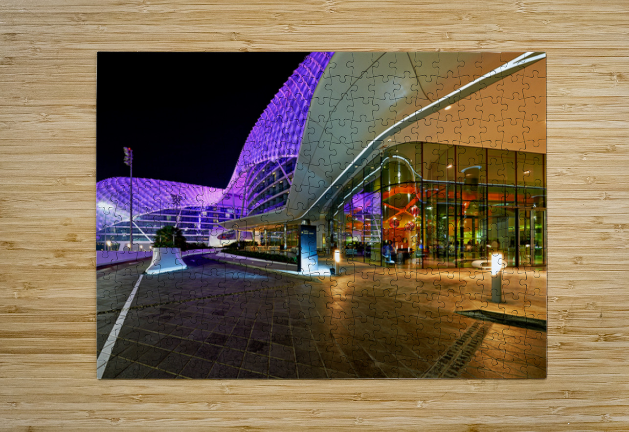 W Abu Dhabi Yas Island hotel entrance at night Marco Brivio Puzzle printing