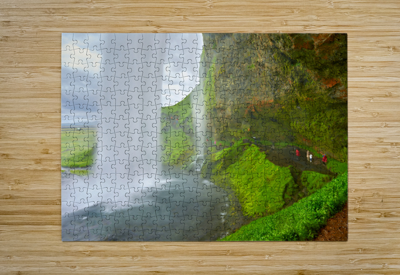 Seljalandsfoss waterfall view from behind in Iceland Marco Brivio Puzzle printing