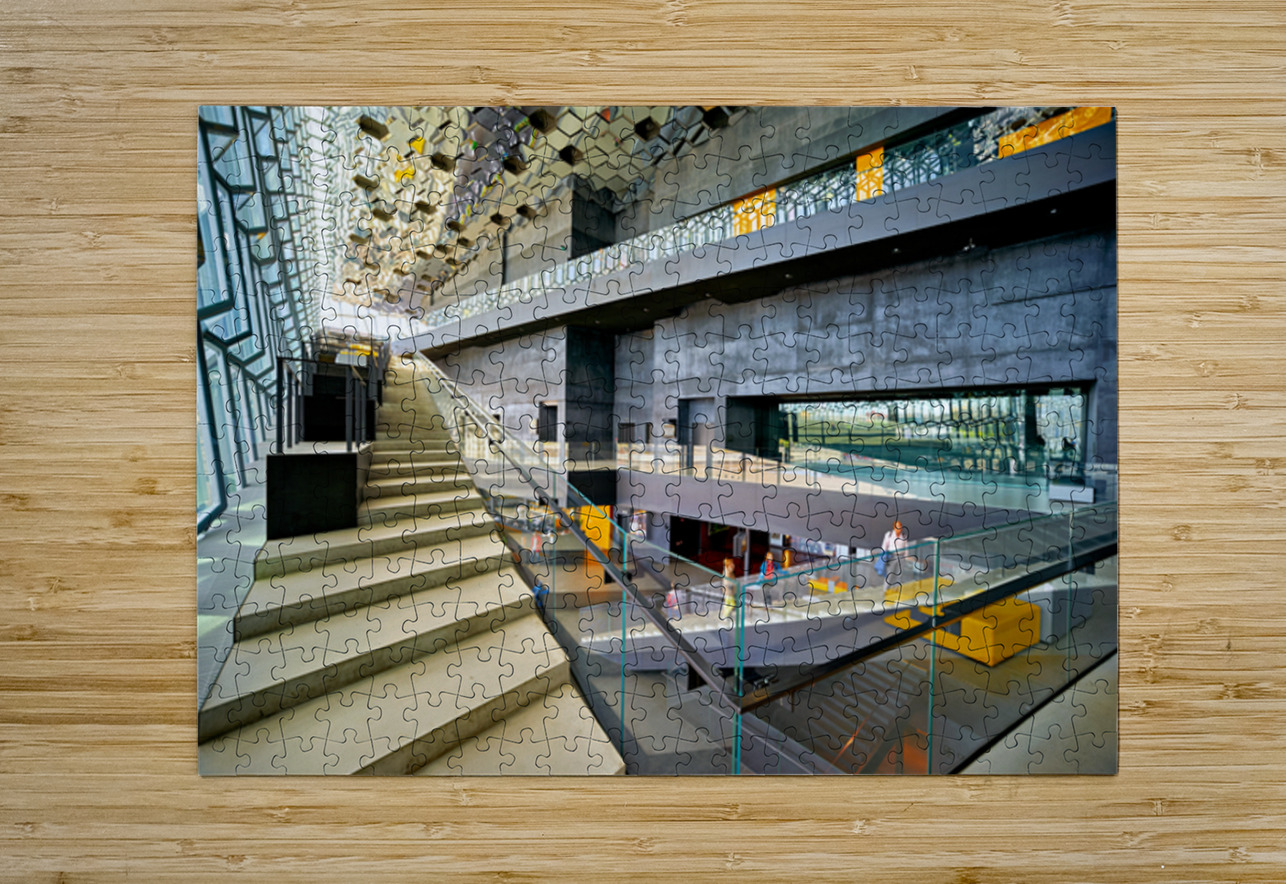 Exploring the interior of Harpa Opera House in Reykjavik Iceland Marco Brivio Puzzle printing