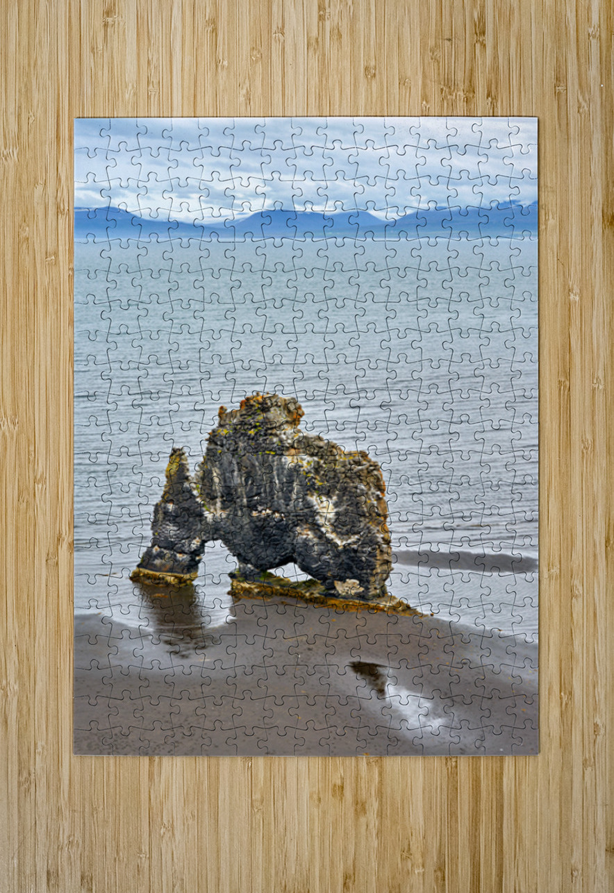 Hvitserkur rock formation in Iceland at low tide Marco Brivio Puzzle printing