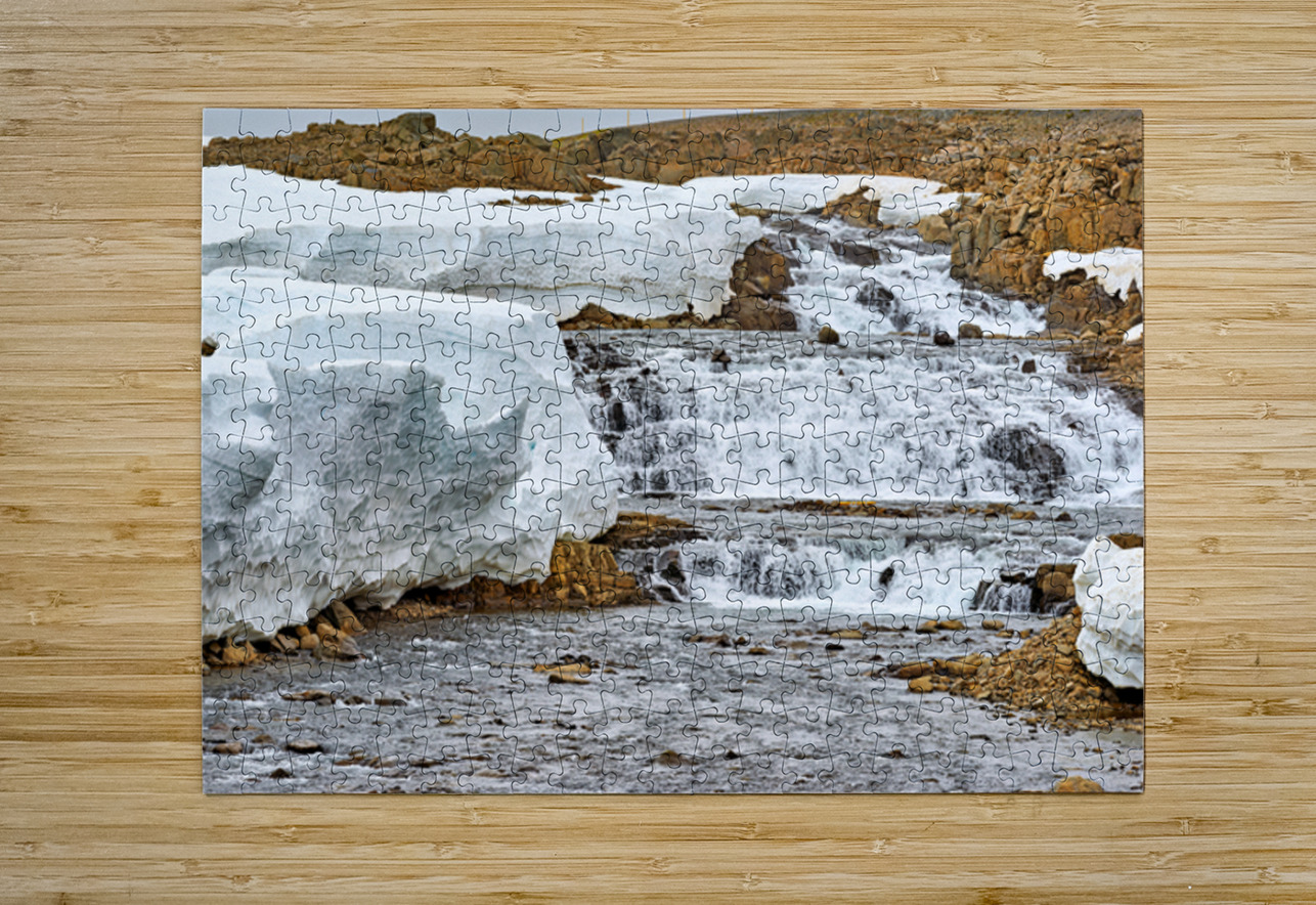 Flowing water and snow near Djupvegur in Iceland Marco Brivio Puzzle printing
