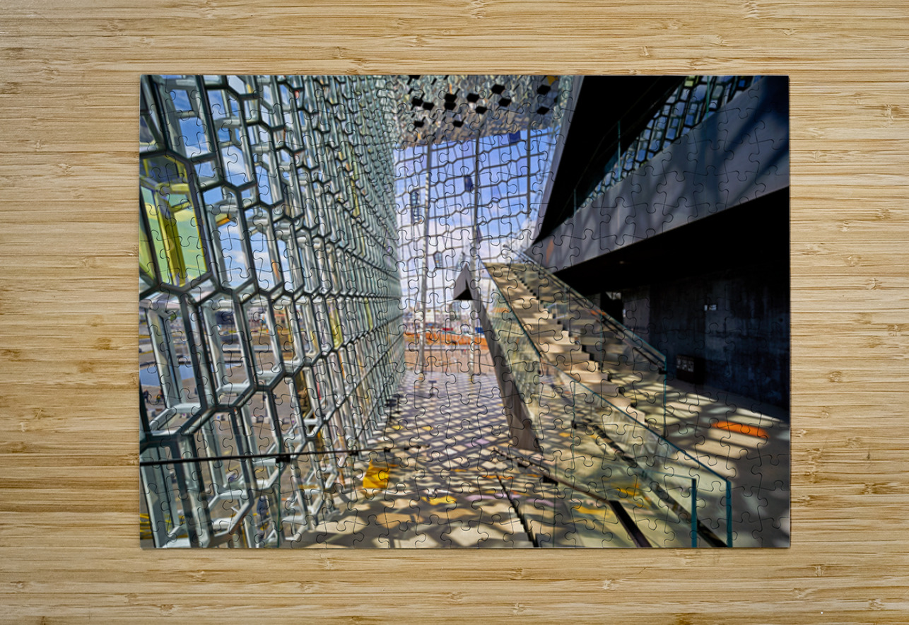 Exploring Harpa Opera House in Reykjavik Iceland on a sunny day Marco Brivio Puzzle printing