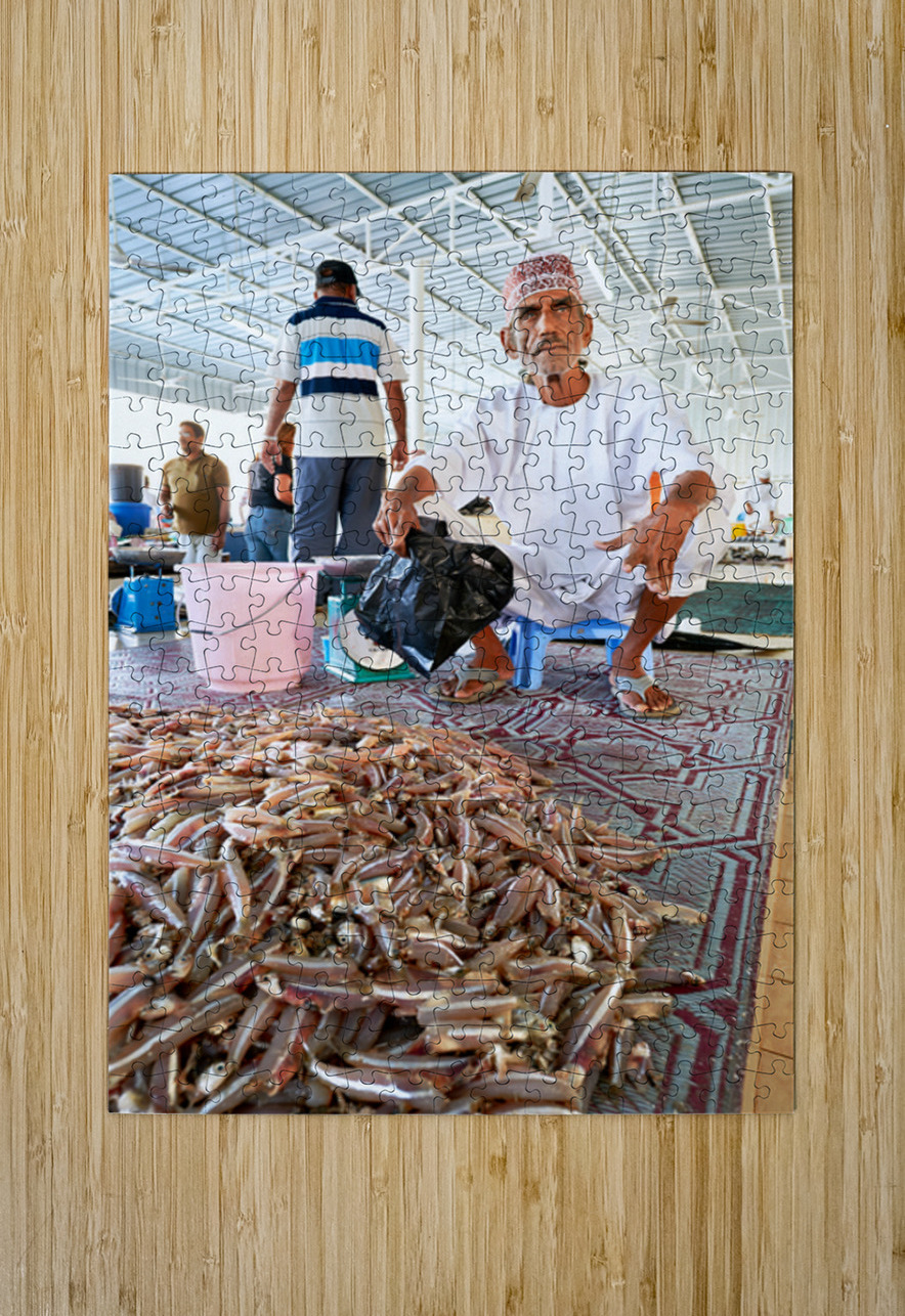Muscat Oman fish market shows daily life of fishermen and buyers Marco Brivio Puzzle printing