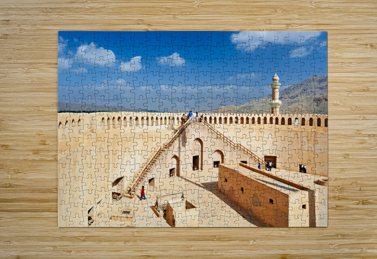 Visit to Nizwa Fort in Oman with visitors and open sky Marco Brivio Puzzle printing