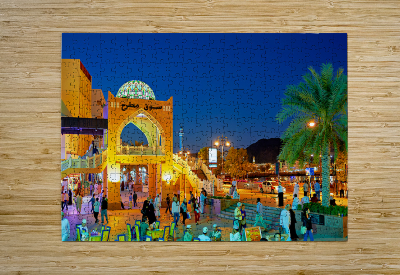 Waterfront view of Mutrah Souq in Muscat at sunset time Marco Brivio Puzzle printing