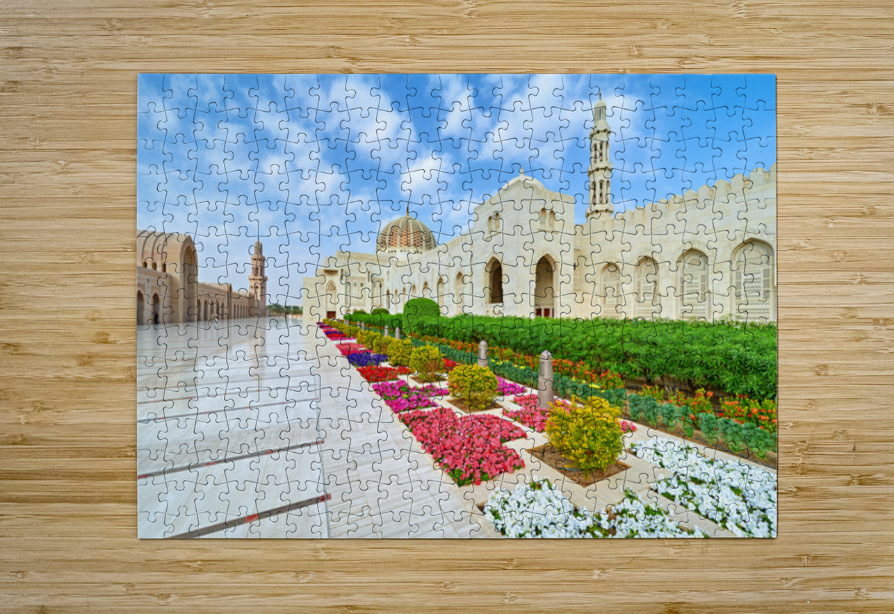 Visit Sultan Qaboos Grand Mosque in Muscat Oman during the day Marco Brivio Puzzle printing