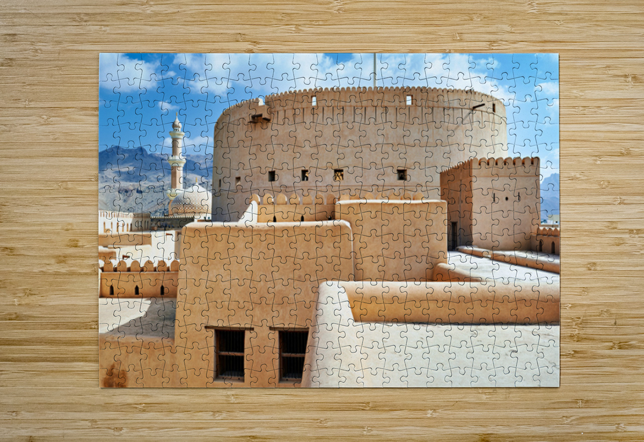 Visitors explore Nizwa Fort a historic site in Oman Marco Brivio Puzzle printing
