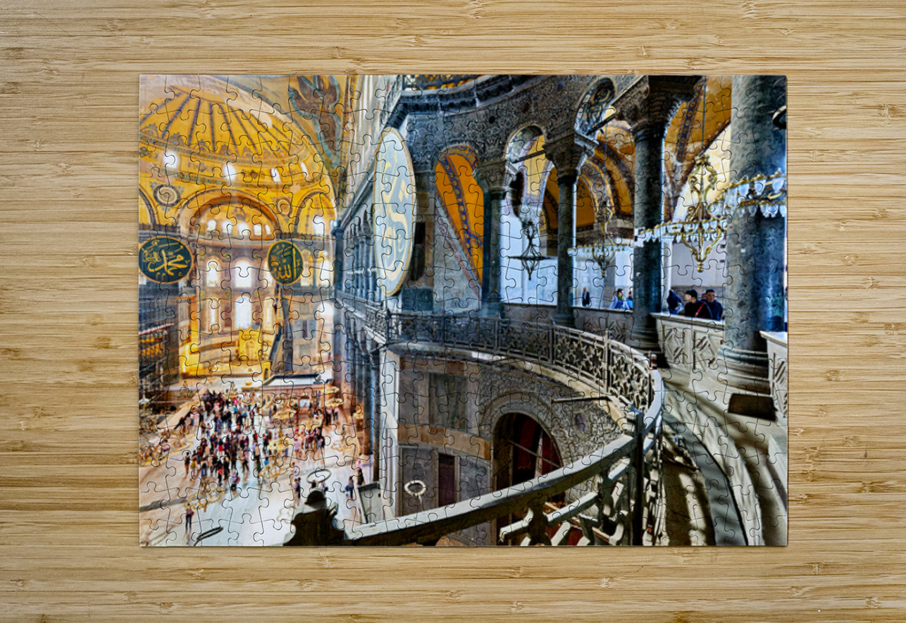 Visitors explore Hagia Sophia Grand Mosque in Istanbul Marco Brivio Puzzle printing