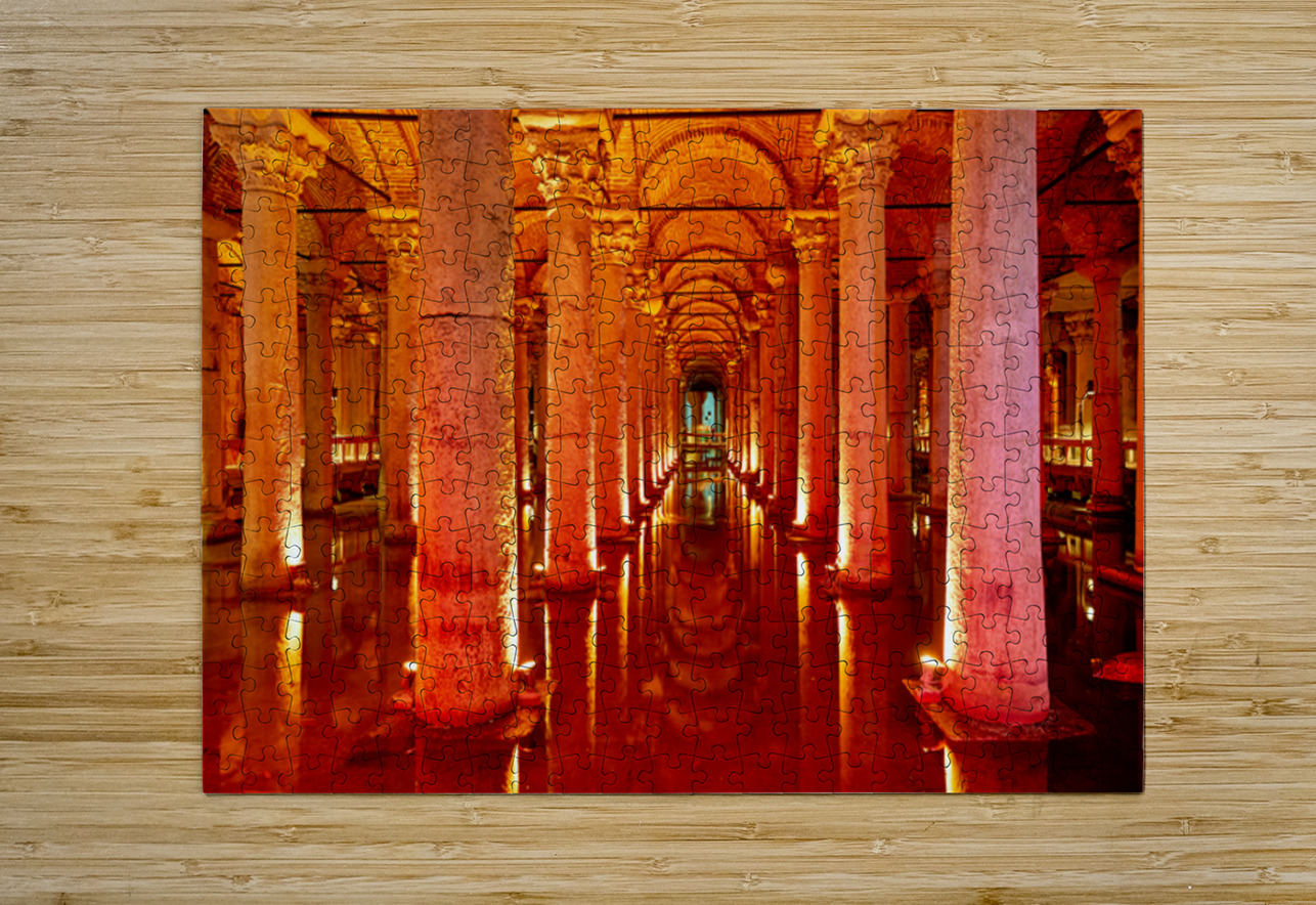 Explore Basilica Cistern at night with reflected lights Marco Brivio Puzzle printing