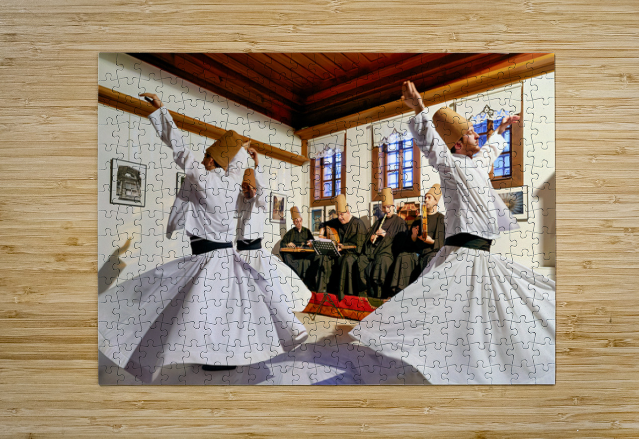 Whirling dervishes perform in Istanbul during sufi ceremony Marco Brivio Puzzle printing
