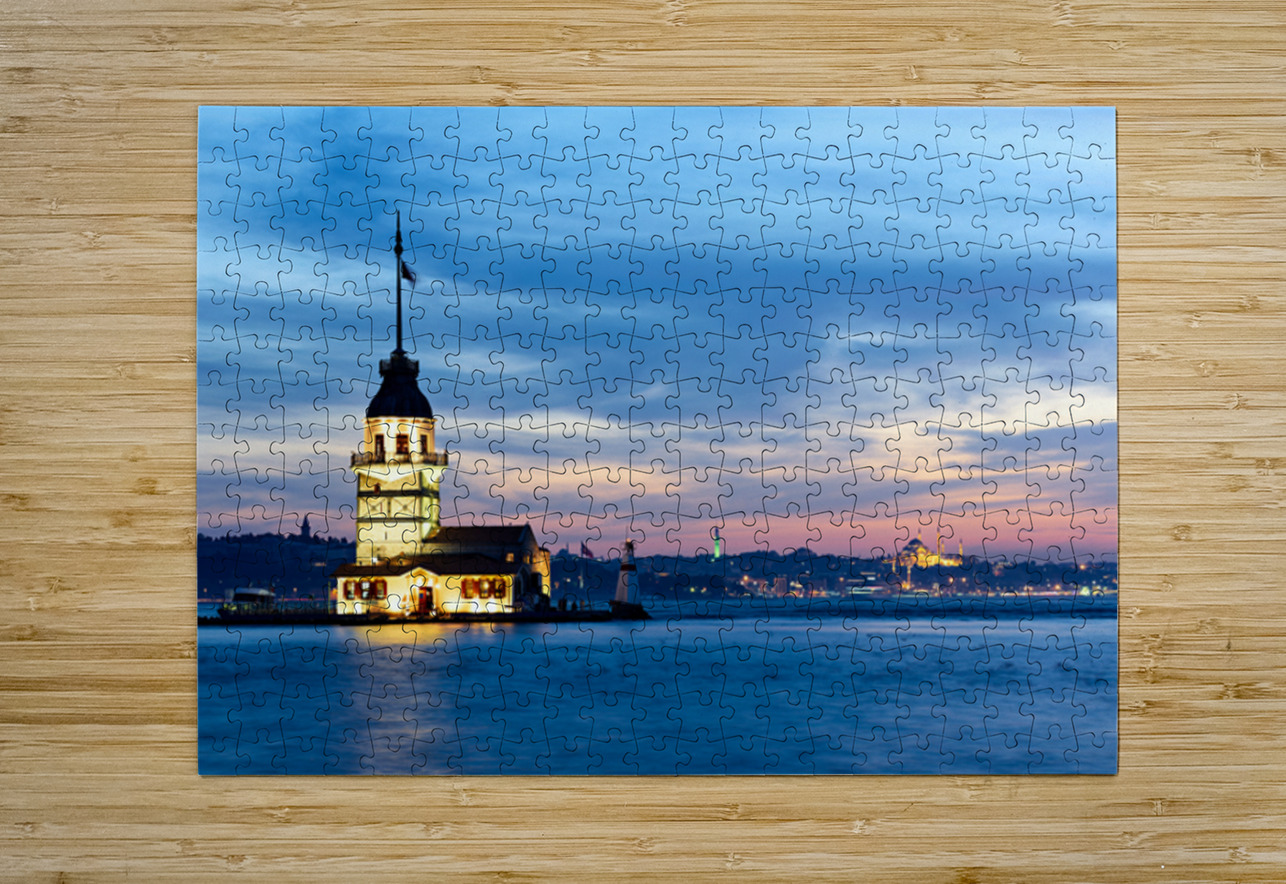 View of Maidens Tower on Bosphorus at sunset in Istanbul Marco Brivio Puzzle printing