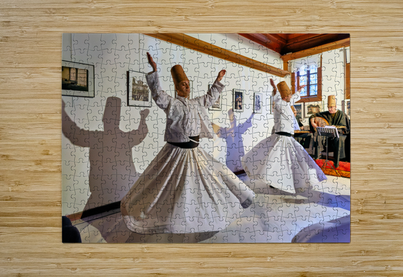 Whirling dervishes perform at sufi event in Istanbul Turkey Marco Brivio Puzzle printing