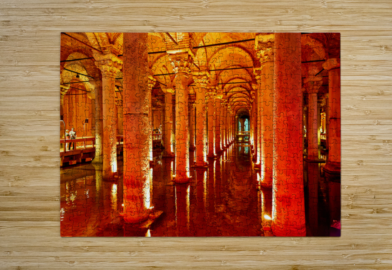 Explore Basilica Cistern in Istanbul at nighttime Marco Brivio Puzzle printing