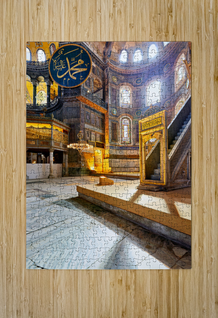 Hagia Sophia Grand Mosque interior view with sunlight Marco Brivio Puzzle printing
