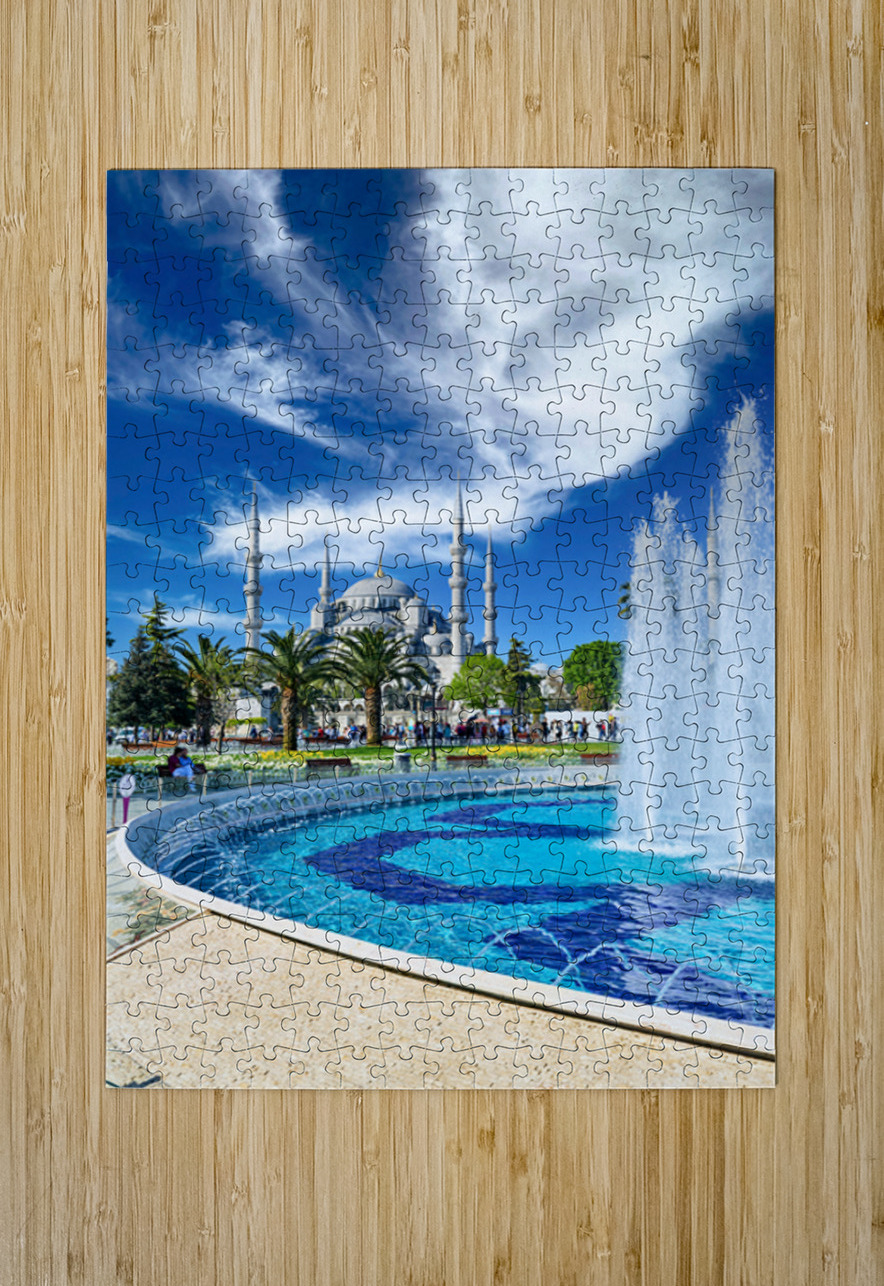 Visit to the Blue Mosque in Istanbul Turkey on a clear day Marco Brivio Puzzle printing