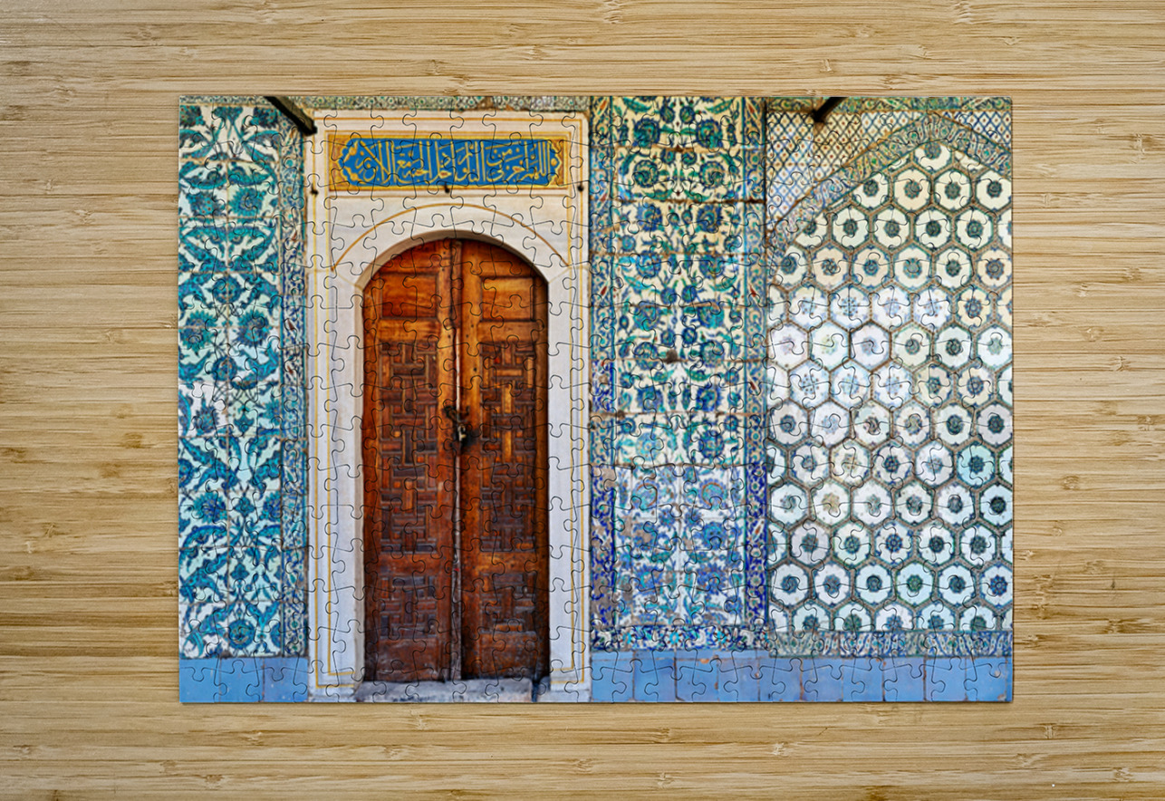 Exploring the tiled walls and wooden door at Topkapi Palace Marco Brivio Puzzle printing