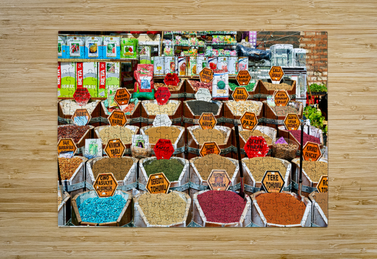 Spices and herbs displayed at Grand Bazaar in Istanbul Marco Brivio Puzzle printing