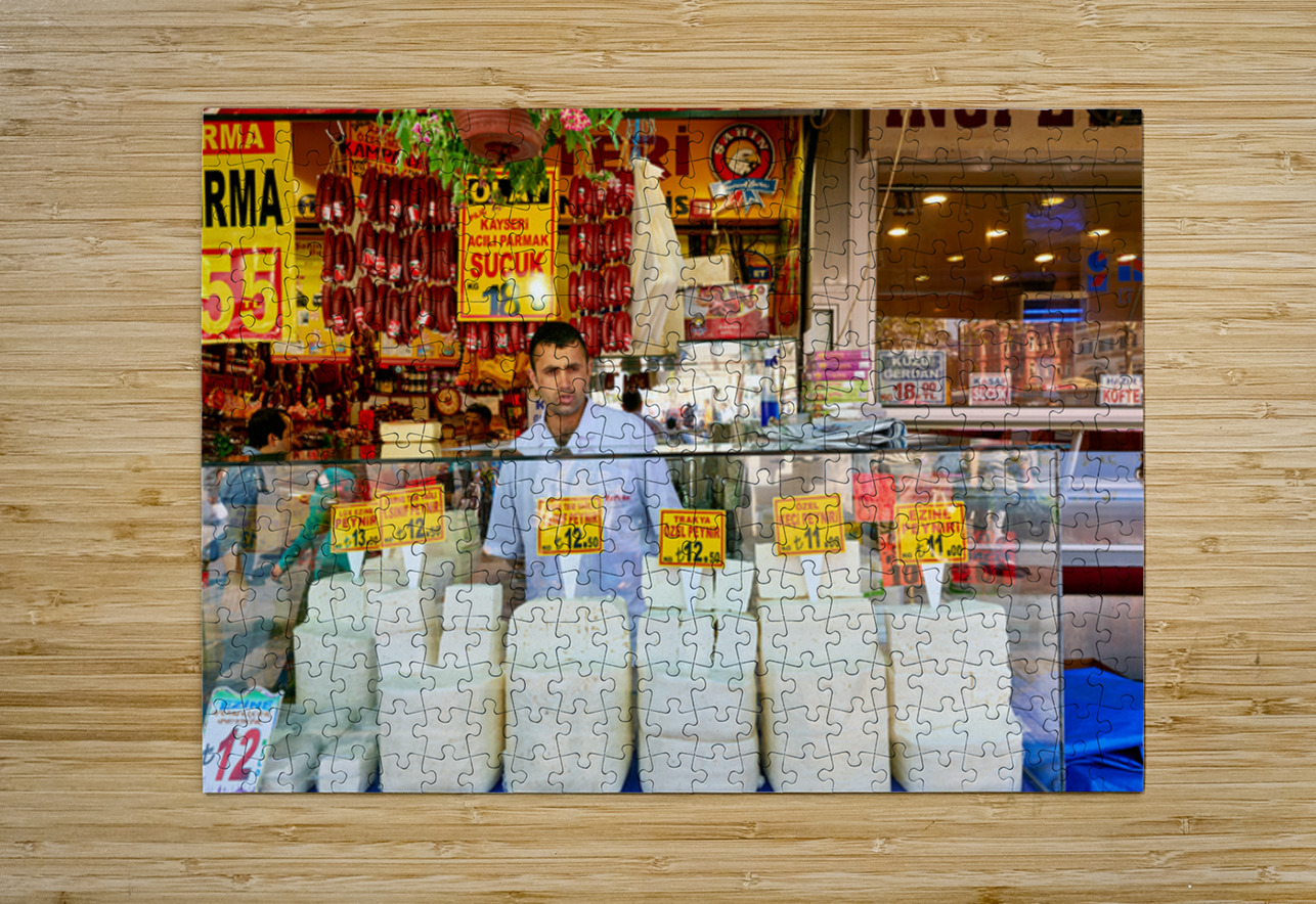 Cheese vendor at Grand Bazaar in Istanbul during busy hours Marco Brivio Puzzle printing