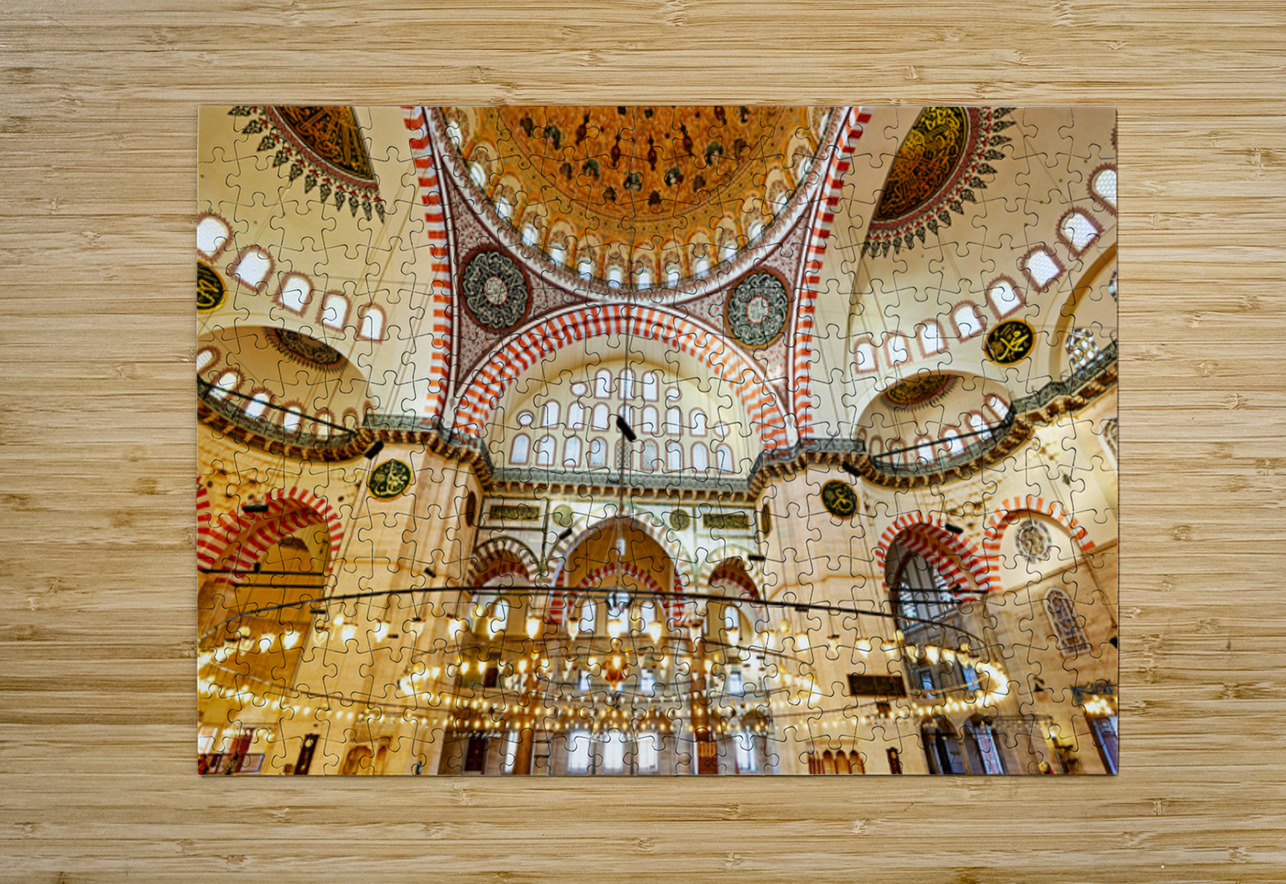 Ceiling light fixtures in Istanbuls Suleymaniye Mosque Marco Brivio Puzzle printing