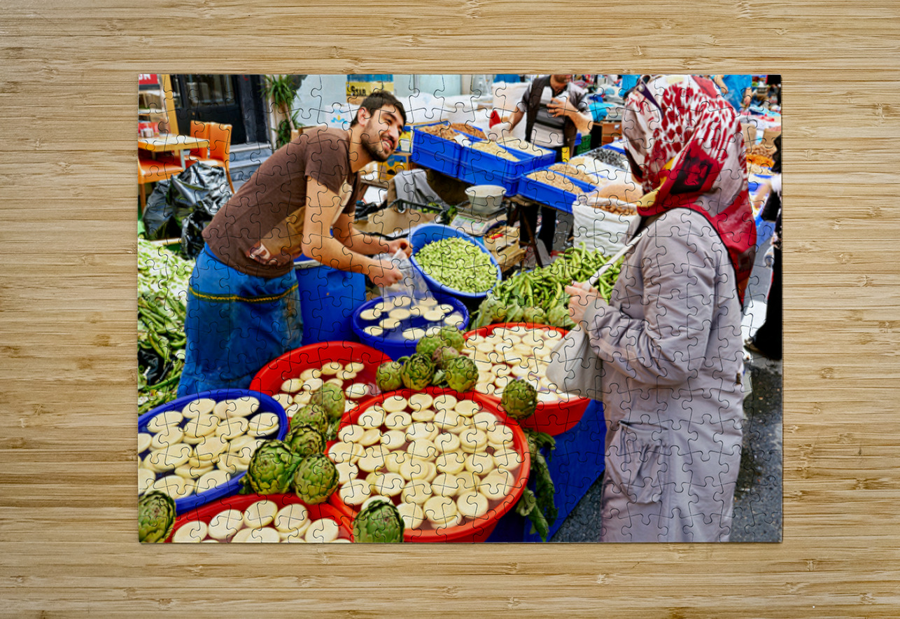 Market activity in Istanbul Turkey with local vendors Marco Brivio Puzzle printing