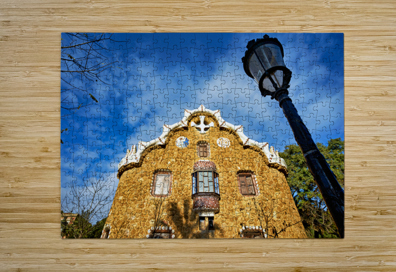 Gable of the fairytale house in park guell barcelona Marco Brivio Puzzle printing